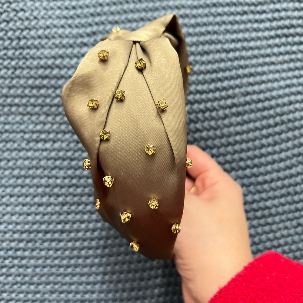 Jcrew Satin twist headband with rhinestones
